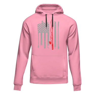 Fishing Rod American Flag Unisex Hoodie